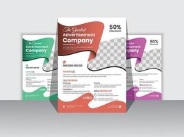 Corporate Business Flyer Design Template Free ,A4 size with bleed. vector