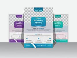 Corporate Business Flyer Design Template Free ,A4 size with bleed. vector