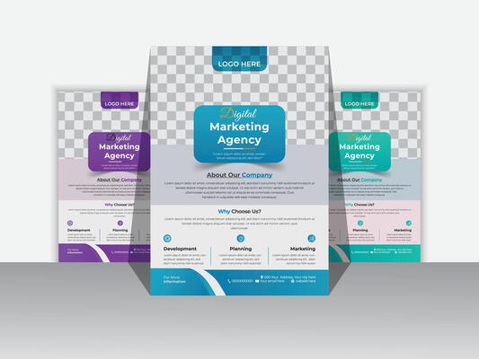 Corporate Business Flyer Design Template Free ,A4 size with bleed.
