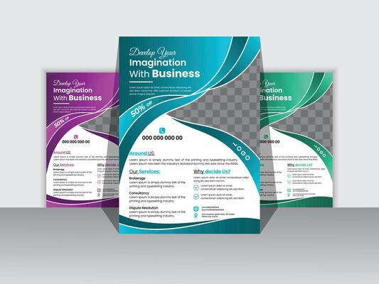 Corporate Business Flyer Design Template Free ,A4 size with bleed.
