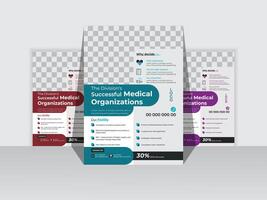 Modern Medical Flyer Template Design. Healthcare business flyer Template, Medical and healthcare modern flyer template. health doctor flyer design. vector