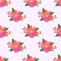 Seamless pattern with flower composition. Spring and summer floral background. Design for wallpaper, wrapping paper, wallpaper, fabric. flat illustration. vector
