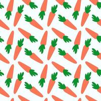 Seamless pattern with carrot. Vegetable background. flat illustration of healthy vegan food wallpaper. vector