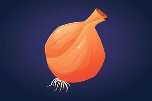 cartoon isolated illustration of an orange onion. vector