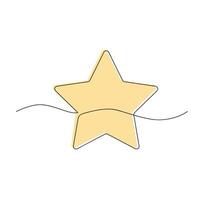 Star drawn in one continuous line in color. One line drawing, minimalism. illustration. vector