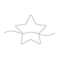 Star drawn in one continuous line. One line drawing, minimalism. illustration. vector