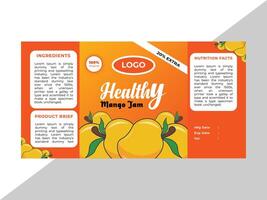 Realistic fruits jam label for brand vector