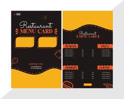 beautiful restaurant menu card design vector