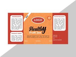 Realistic fruits jam label for brand vector