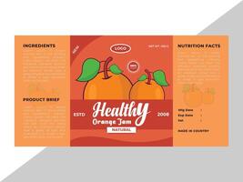 Realistic fruits jam label for brand vector