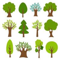 Collection of trees. tree set isolated on white background. vector