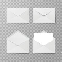 Set of realistic black envelopes in different positions. Folded and unfolded envelope backpack isolated vector