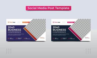 Business webinar and business conference social media banner template. Live conference banner design and online live webinar banner invitation design template.eps vector