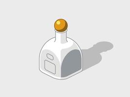 Bottle of tequila isometric illustration with shadow vector