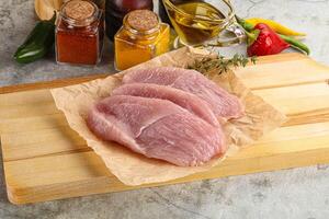 Raw turkey breast fillet steak photo