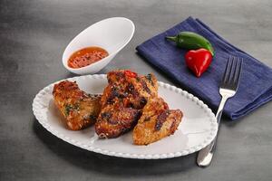 Buffalo grilled chicken wings barbecue photo