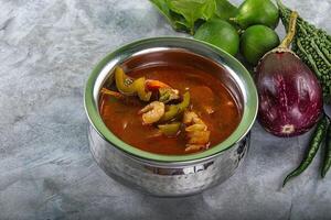 Spicy and Sour Soup with Prawns photo