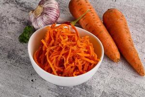 Korean carrot salad in the bowl photo