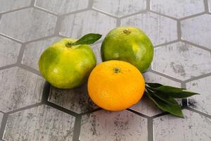 Fresh ripe sweet juicy mandarins photo