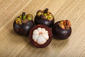 Sweet ripe juicy tropical Mangosteen photo