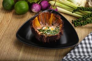 Grilled Sea Urchin with egg photo