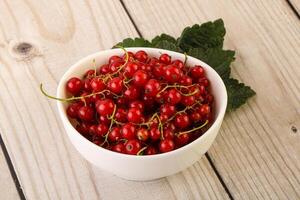 Ripe sweet organic red currant heap photo