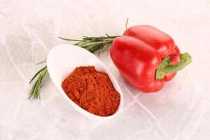 Red paprika powder aroma seasoning photo