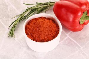 Red paprika powder aroma seasoning photo