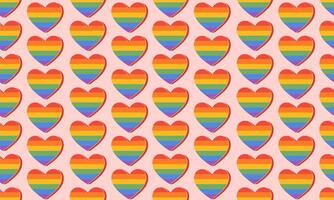 Seamless pattern with Symbol of LGBTQ pride community. Rainbow heart background. LGBT pride month. illustration vector