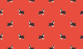 Seamless pattern with Cute French Bulldog. Dogs of different breeds. Side view. Flat illustration isolated on red background vector