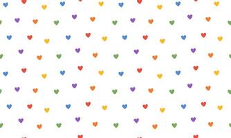 Seamless pattern with Symbol of LGBTQ pride community. Rainbow colorful heart background. LGBT pride month. illustration vector