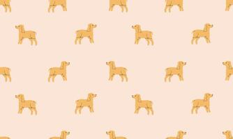 Seamless pattern with Cute Spaniel. Dogs of different breeds. Side view. Flat illustration vector