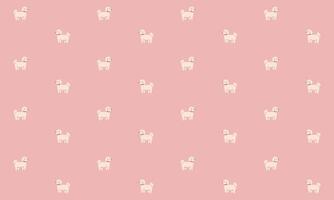 sin costura modelo con linda pequeño bolonia perros de diferente razas lado vista. plano ilustración aislado en rosado antecedentes vector