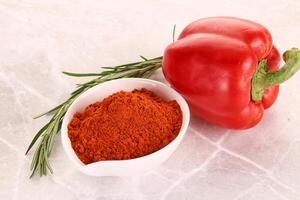 Red paprika powder aroma seasoning photo