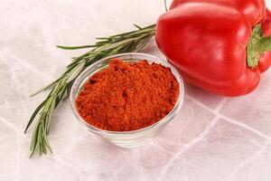 Red paprika powder aroma seasoning photo