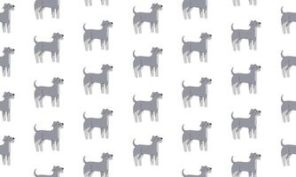 Seamless pattern with Cute Airedale Terrier. Dogs of different breeds. Side view. Flat illustration isolated on white background vector