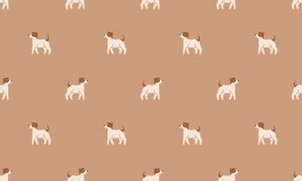 Seamless pattern with Cute Jack Russell Terrier. Dogs of different breeds. Side view. Flat illustration vector