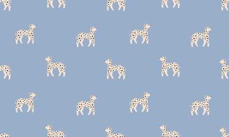 Seamless pattern with Cute Dalmatian. Dogs of different breeds. Side view. Flat illustration vector