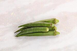 Natural organic raw green okra photo