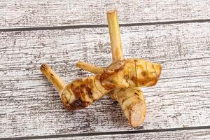 Raw galangal root seasonong aroma photo