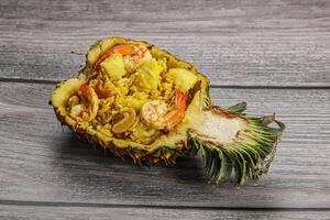 Thai cuisine - rice with prawn in pineapple photo