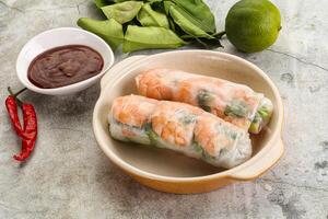 Vietnamese spring roll with prawn photo