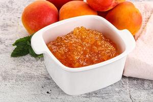 Sweet apricot jam homemade dessert photo