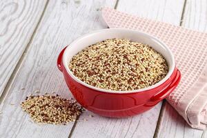 Raw dry quinoa cereal grain photo