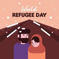 World refugee day illustration background vector