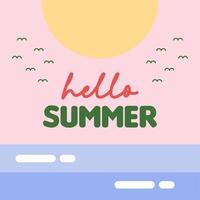 Hello summer illustration background vector