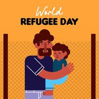 World refugee day illustration background vector