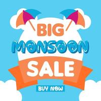 Monsoon sale banner illustration background vector