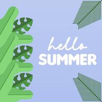 Hello summer illustration background vector