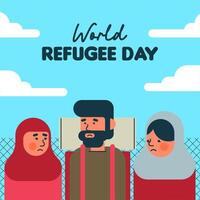 World refugee day illustration background vector